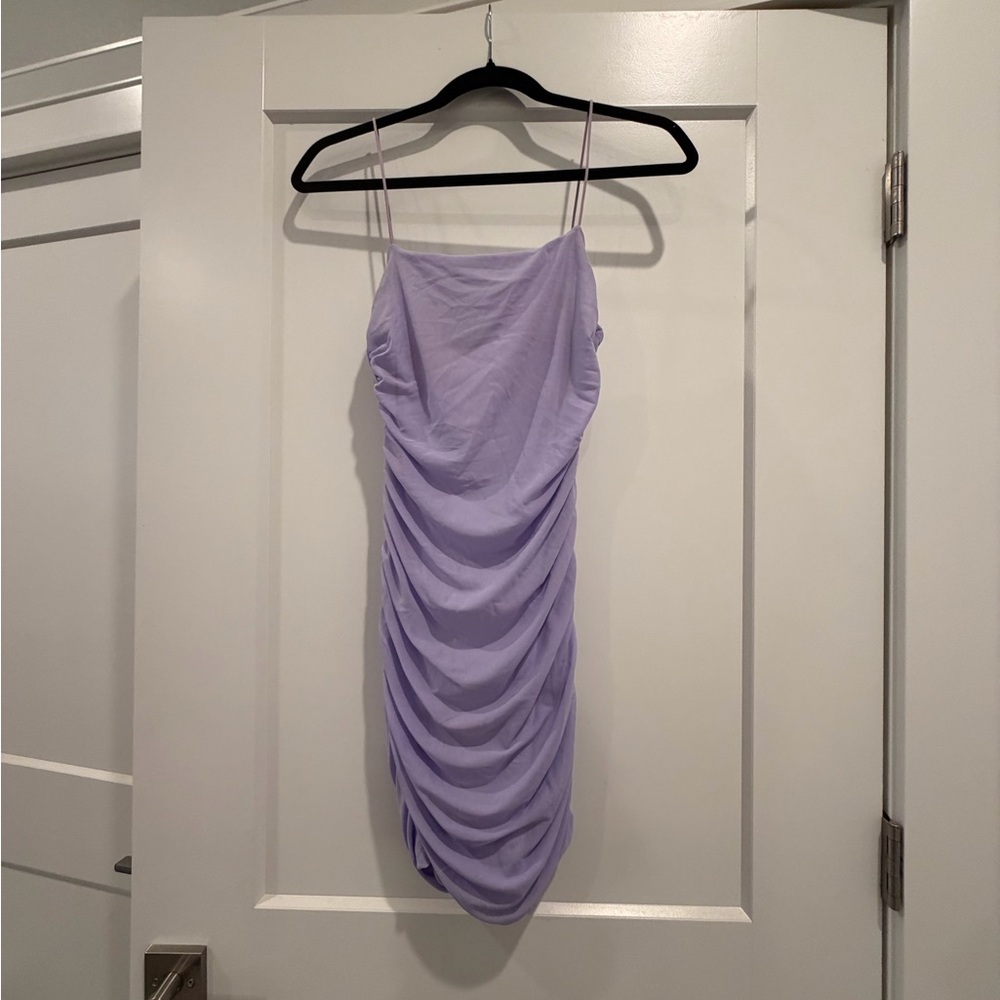 Hello Molly Lilac Ruched Mini Dress